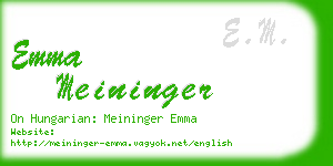 emma meininger business card